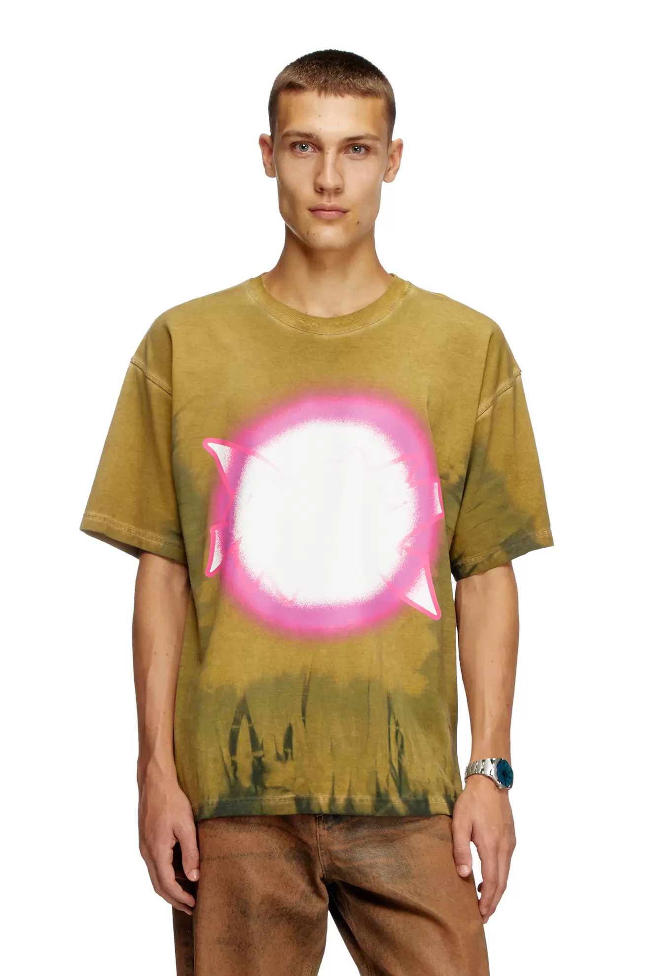 Batik-T-Shirt mit Scheinwerferlicht-Print für 189 CHF in Diesel