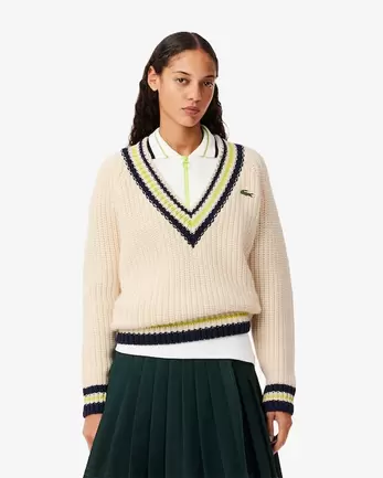 Oversized Wool V Neck Tennis Sweater für 269 CHF in Lacoste