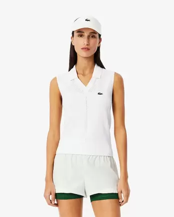 Sleeveless Stretch Knit Tennis Polo Shirt für 139 CHF in Lacoste