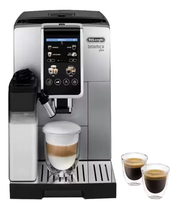 DE-LONGHI Dinamica Plus ECAM380.85.SB - Kaffeevollautomat (Silber/Schwarz) für 640 CHF in Media Markt