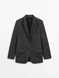 Anzugblazer mit Fischgrätenmuster und Wolle für 249 CHF in Massimo Dutti