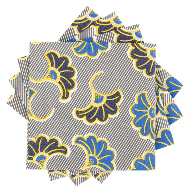 Serviettes en papier motif floral noir, bleu et jaune (x20) für 11,96 CHF in Maisons du Monde